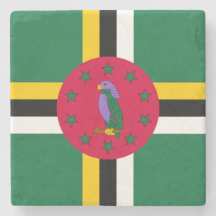 Dominica Flag Stone Coaster