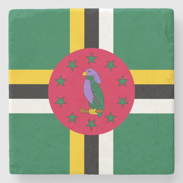 Dominica Flag Stone Coaster (Front)