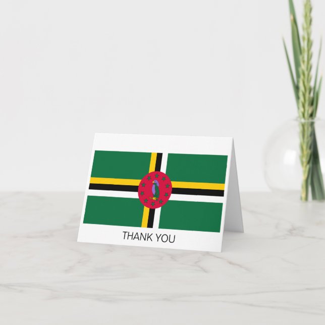 Dominica Flag Thank You Card (Front)