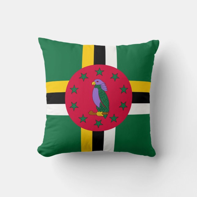 Dominica Flag Throw Pillow (Front)