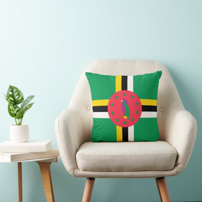 Dominica flag throw pillow (Chair)