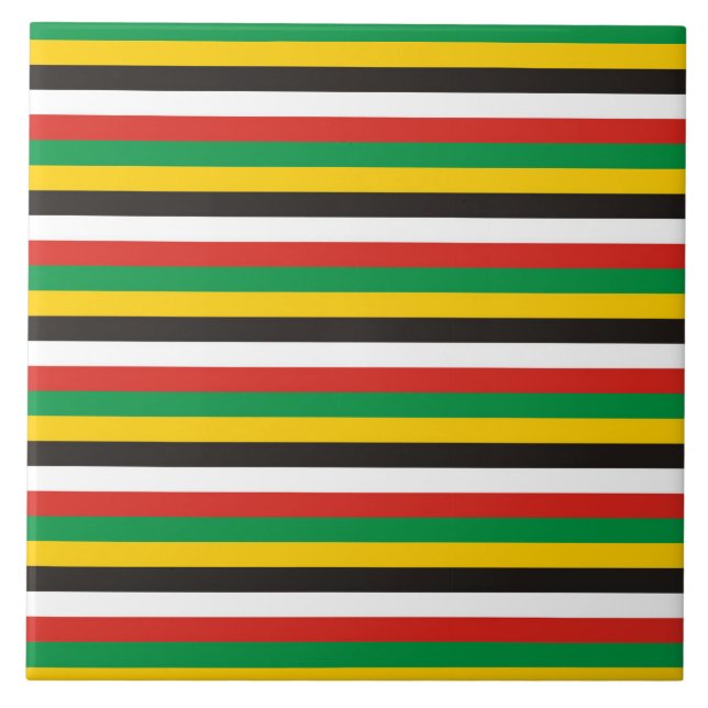 Dominica guyana flag stripes country line pattern  tile (Front)