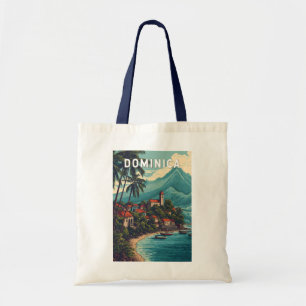 Dominica Illustration Travel Art Vintage Tote Bag