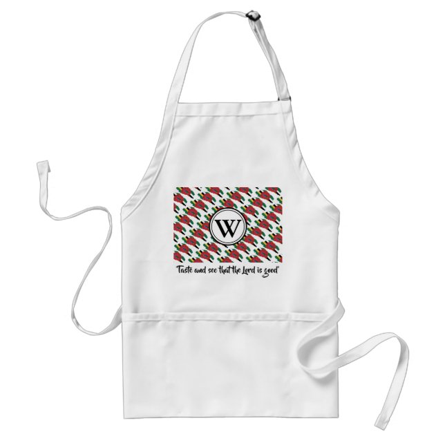 DOMINICA  MAP Monogram Taste and See Psalm 34:8 Standard Apron (Front)