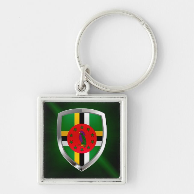Dominica Mettalic Emblem Keychain (Front)
