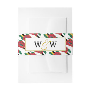 DOMINICA Monogram Wedding Celebration Invitation Belly Band