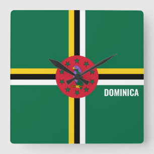 Dominica National Flag Patriotic Square Wall Clock