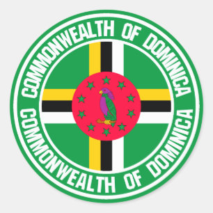 Dominica Round Emblem Classic Round Sticker