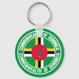 Dominica Round Emblem Keychain