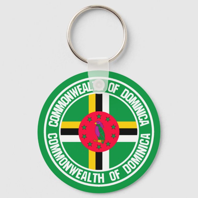 Dominica Round Emblem Keychain (Front)
