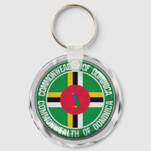 Dominica Round Emblem Keychain