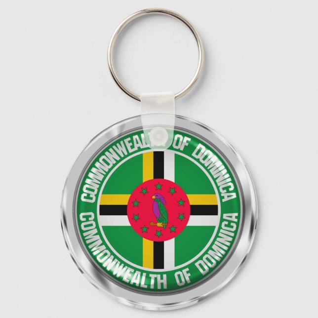 Dominica Round Emblem Keychain (Front)