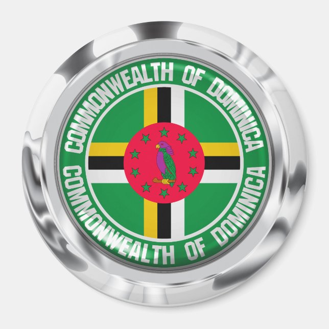 Dominica Round Emblem Magnet (Front)