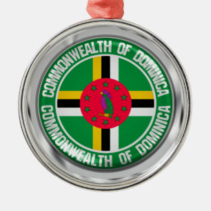 Dominica Round Emblem Metal Ornament