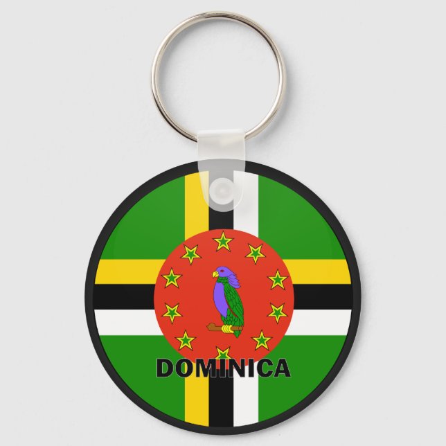 Dominica Roundel quality Flag Keychain (Front)