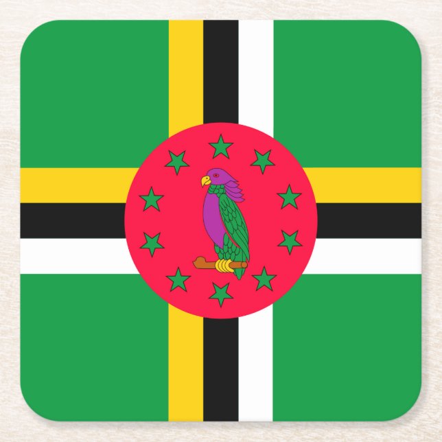 Dominica Square Paper Coaster (Front)