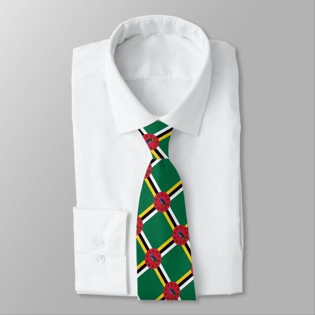 Dominica Ties, fashion Dominica Flag, business Tie (Tied)