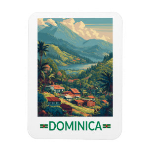 Dominica Travel Art Vintage Magnet
