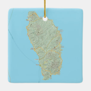 Dominica West Indies Map Ceramic Ornament