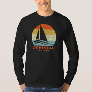 Dominica West Indies Vintage Sailboat Sailing Vaca T-Shirt