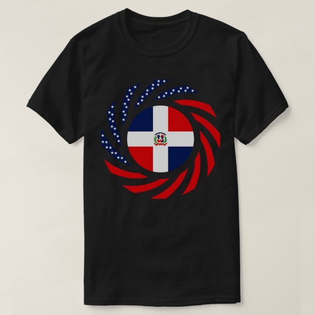 Dominican American Multinational Patriot Flag T-Shirt (Design Front)