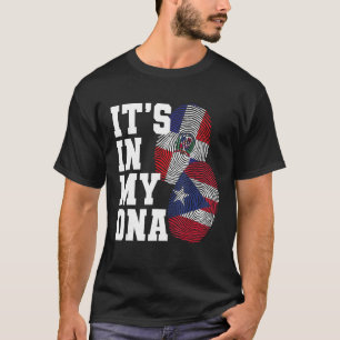 Dominican And Puerto Rican DNA Heritage Flag Gift  T-Shirt
