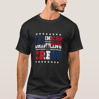 Dominican Drinking Crew Dominican Flag Funny Drink T-Shirt