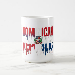 Dominican Drip Text Caribbean Flag Design Fan Coffee Mug