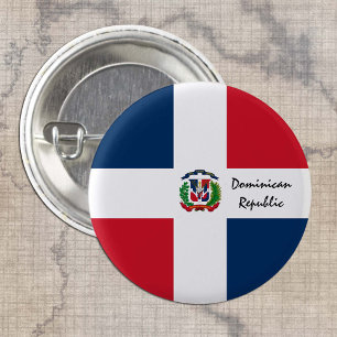 Dominican Flag button, patriots Dominican Republic 1 Inch Round Button