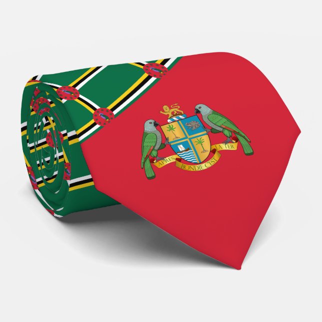 Dominican Flag & Coat of Arms, Flag of Dominica Tie (Rolled)