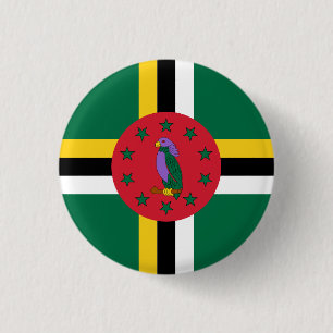 Dominican Flag, Flag of Dominica 1 Inch Round Button