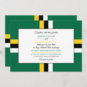 Dominican Flag, Flag of Dominica Wedding Invitation