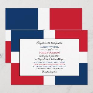Dominican Flag, Flag of Dominican Republic Wedding Invitation