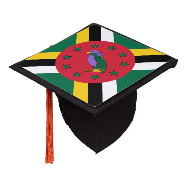 Dominican flag graduation cap topper (Angled)