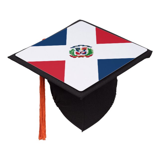 Dominican flag graduation cap topper (Angled)