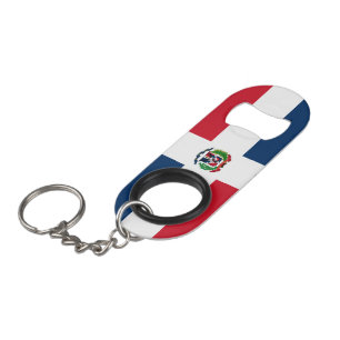 Dominican Flag Keychain Bottle Opener