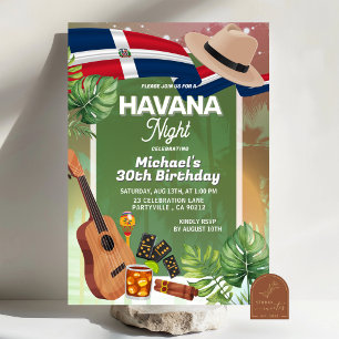 Dominican Havana Night Birthday Invitation