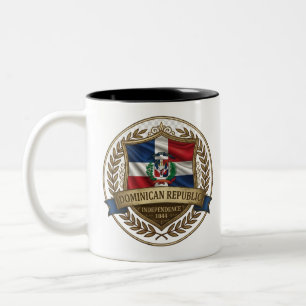 Dominican Heritage Crest   Caribbean Pride Two-Tone Coffee Mug