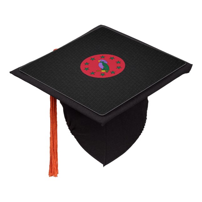 Dominican parrot symbol graduation cap topper (Angled)