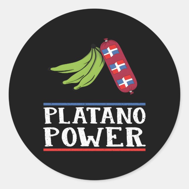 Dominican Pride Platano Power Dominican Republic Classic Round Sticker (Front)