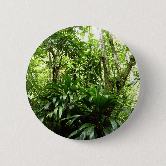 Dominican Rain Forest I Tropical Green Nature 2 Inch Round Button (Front)