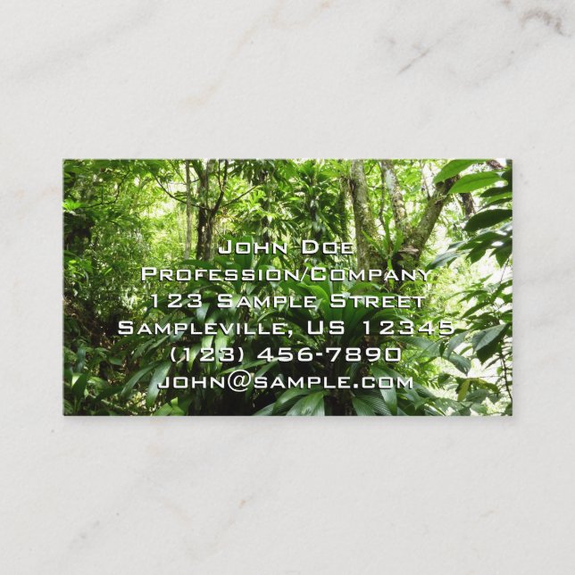 Dominican Rain Forest I Tropical Green Nature Business Card (Front)