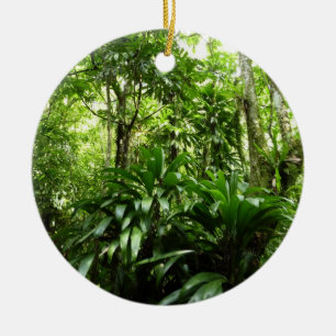 Dominican Rain Forest I Tropical Green Nature Ceramic Ornament