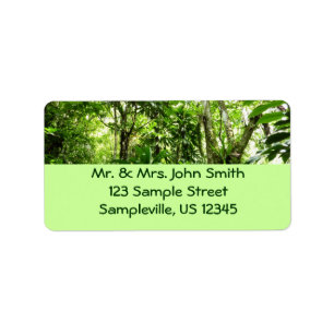 Dominican Rain Forest I Tropical Green Nature Label