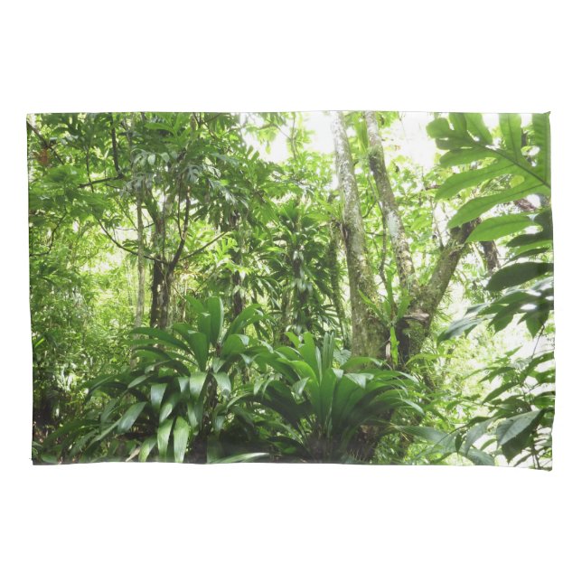 Dominican Rain Forest I Tropical Green Nature Pillowcase (Front)