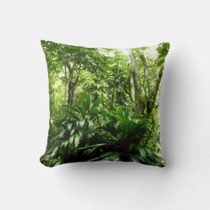 Dominican Rain Forest I Tropical Green Nature Throw Pillow