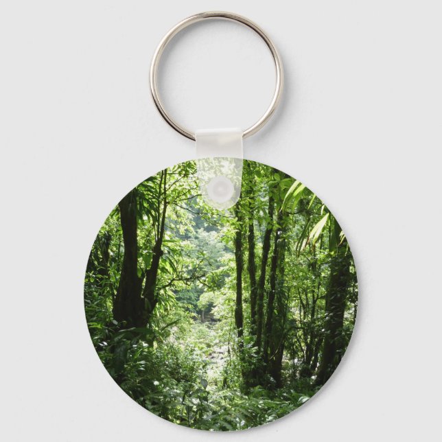 Dominican Rain Forest II Tropical Green Keychain (Front)