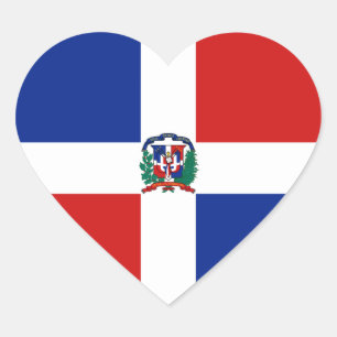 Dominican Rep. Flag Heart Sticker