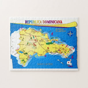 Dominican Republic 11x14 Map Jigsaw Puzzle