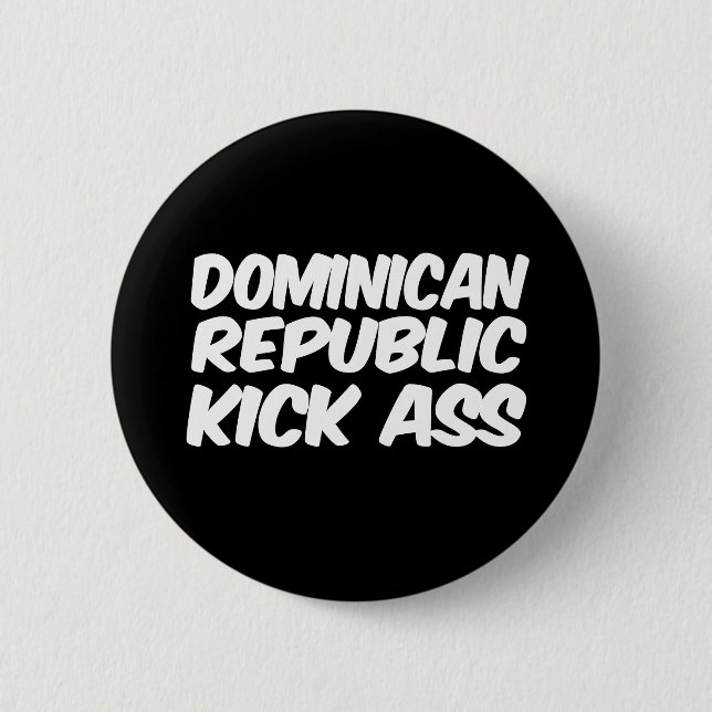 DOMINICAN REPUBLIC 2 INCH ROUND BUTTON (Front)
